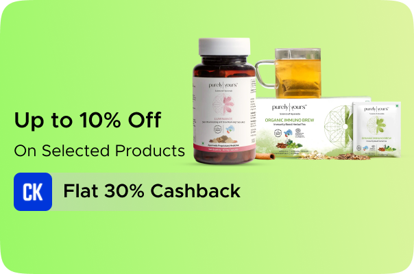 Purely Yours:Upto 10% Off on selected products + Flat 30% CashKaro Cashback
